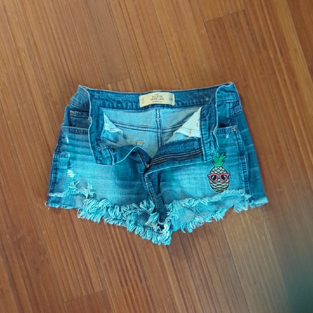 Hollister Denim Shorts with Pineapple Embroidery